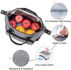Gray Waterproof Portable Insulated Bag Thermal Food Lunch Storage Organizer For Women And Men With Handles