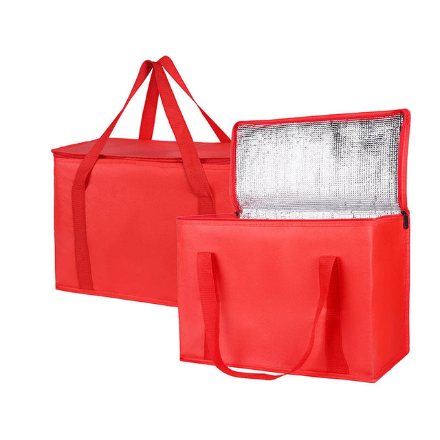 Red Outdoor Women Insulated Grocery Shopping Cooling Bags Cooler Bag For Food Lunch Delivery With Handles