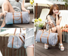Outdoor Women Men Travel Gym Workout Duffle Bag Weekender Yoga Dance Sport Overnight Duffel Gym Bag with Leather Straps