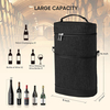 Hot Sale Printed Logo Wine Cooler Bag Luxury Wine Tote Carrier Waterproof Drink Bottle Bag for Christmas Gift