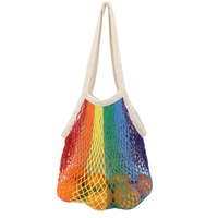 Rainbow Cotton String Shopping Bags Reusable Grocery Mesh Bags Produce Net Bags for Fruit Vegetable Storage
