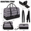 Leather trimming custom printing duffel sling bag cosmetic pouch traveling bag set for women weekend duffle travel bag set