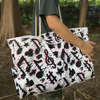 Extra Large Women\'s Cotton Weekend Overnight Shoulder Bag Sandproof Beach Handbag Canvas Tote Bag