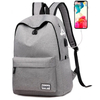 Lightweight College School Backpack with Usb Charging Port Classic Basic Water Resistant Casual Daypack