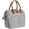 Women & Men Grey Lunch Bag Insulated Lunch Box Cooler Tote Bags Adult Reusable Lunch Boxes for Work School College Travel