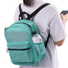 Wholesale Heavy Duty Small Mesh Backpack with Padded Strap Semi Transparent College Notebook Backpack