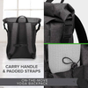 Large Capacity Yoga Mat Bag Backpack Roll Top Travel Carrier Daypack Messenger Rucksack Multiple Pockets