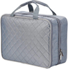 Grey Velvet Ziplock Cosmetic Bag Water Resistant Mens Toiletry Bag Portable Hanging Toiletries Bag