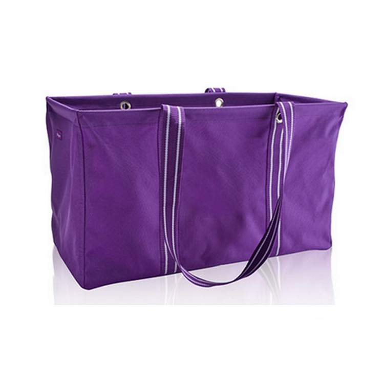 Large solid color utility storage tote bag pocket organizer