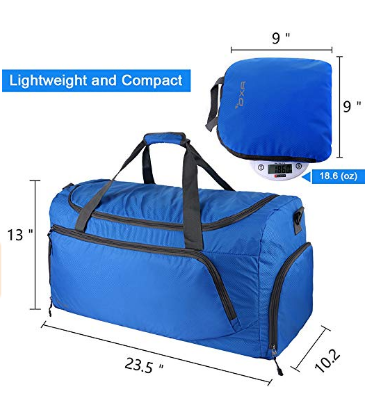 Waterproof Lightweight Foldable men Travel Duffel Bag folding with Shoes Bag