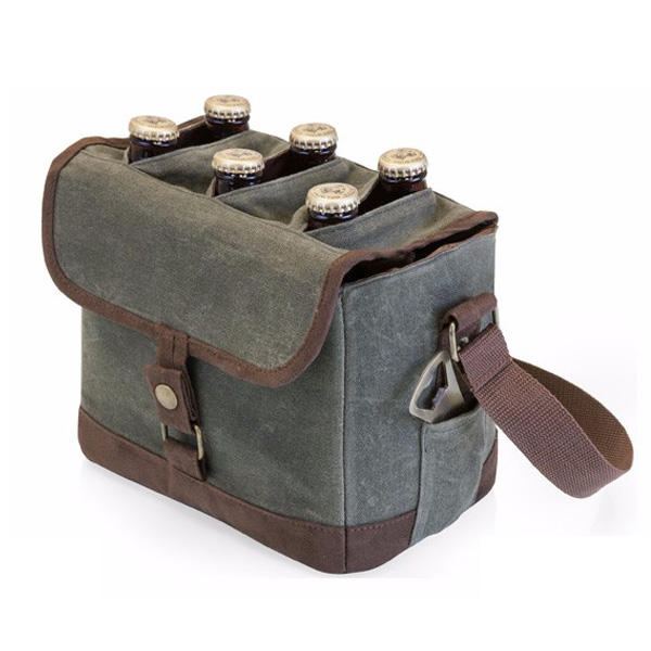 Heavy Duty Canvas Beer Candy Cooler, Vintage Canvas 6 Bottle Wine Tote Bag