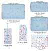 Wholesale Custom Sublimation Printing Light Weight Polyester Travel Suitcase Organizer Pouch Luggage Compression Packing Cubes