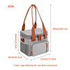 Gray Outdoor Oxford Cloth Double Layer Cooler Lunch Bags Insulated Food Carrier Bag Thermal Tote Handbags