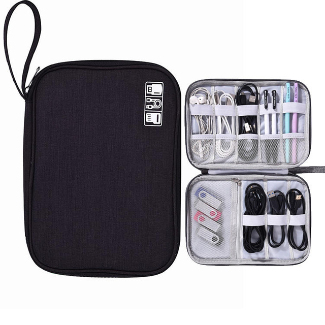 Lightweight Convenient Electronic Accessories Organizer Phone USB Cable Collection Bag
