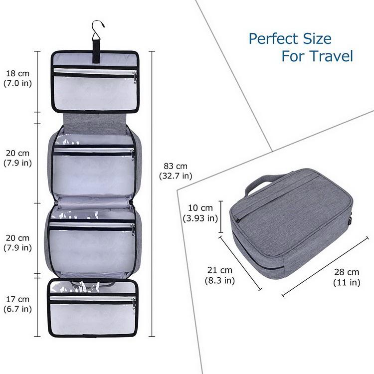 Custom Waterproof Toiletry Bag Men Personal Organizer Travel Bag with Hanging Hook