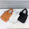 Large Puffer Tote Bag, Luxury Quilted Cotton Padded Designer Handbags for Women, Puffer Shoulder Bag Nylon Pillow Shopper Bag