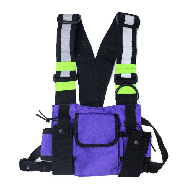 Fashion Chest Rig Bag Men Women Reflective Streetwear Functional Harness Chest Bag Pack Front Waist Pouch Backpack Utility