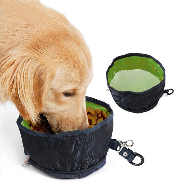Travel Folding Fabric Canvas Pet Dog Bowl Waterproof Collapsible Dog Water Bowls Portable Pet Feeding