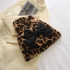 Mini Fashion Leopard Fluffy Women Handbag With Bowknot Decoration