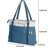 Durable Canvas Shopping Bag With Laptop Compartment Grocery Book Carry Women Tote Shoulder Bag