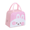 Cut Animal Printing Insulated School Lunch Cooler Bag for Kids Thermal Cooler Lunch Bag for Food with Long Handle