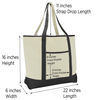 Japanese Style Chain High Quality Canvas Large Beach Shopping Bag Handbag Tote Bags with inside Pocket