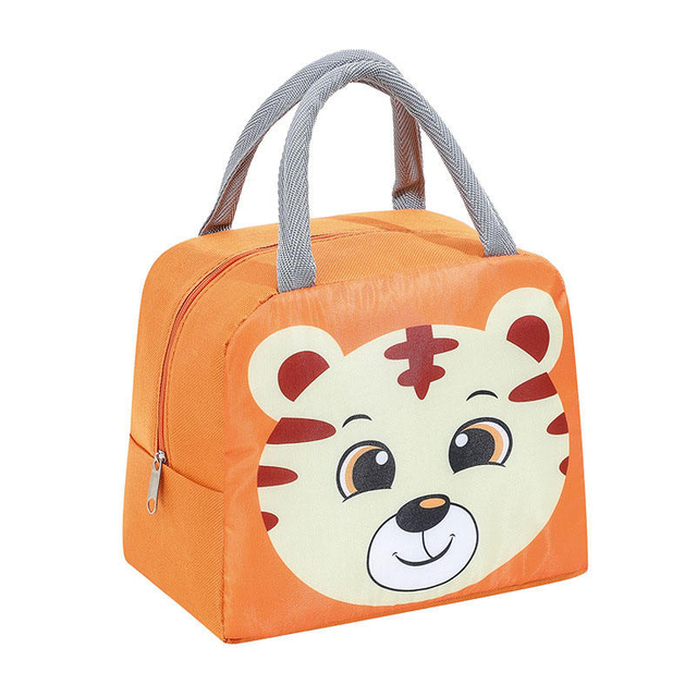 Wholesale Lunch Bag Aluminum Thermal Lunch Cooler Bags for School Kids with Tiger Printing Logo
