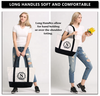 Custom Logo Printed Shopping Bag for Women Reusable Cotton Canvas Portable Shoulder Tote Shopping Bag