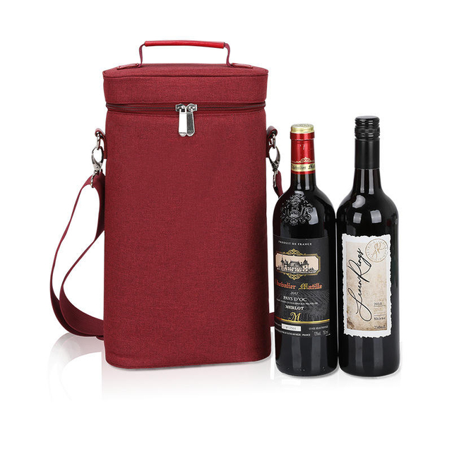 Amzon's Hot Sales Portable Thickened Aluminum Foil 2 Bottles Wine Insulation Bags Refrigerated Wine Cooler Bag