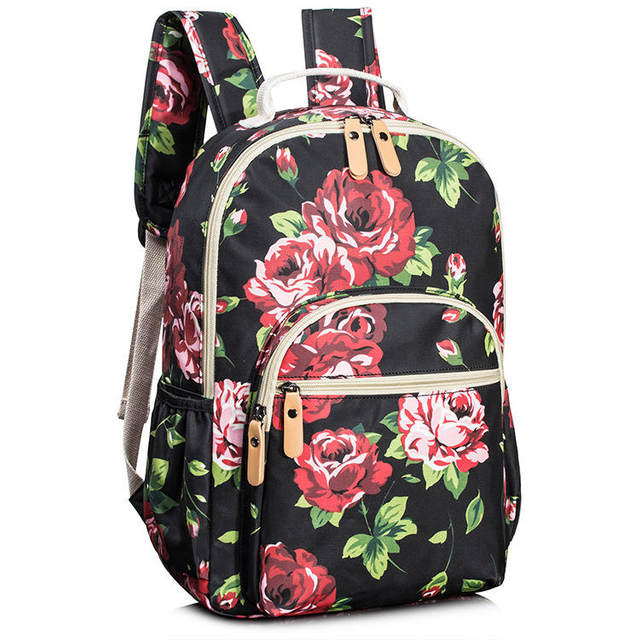 BSCI Factory Wholesale Custom LOGO Printing Flower Design Multifunctional Large Capacity Laptop Backpack