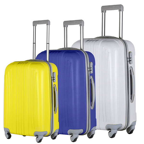 Silver Blue Yellow Luggage Trolley 20 24 28 Inch Customized Travel Bags ABS Luggage Sets