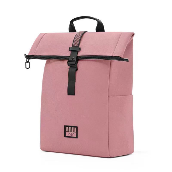Custom Durable Canvas Travel Laptop Backpack for Men Women Roll Top Large Capacity Casual Daypack