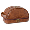 Men Retro Cosmetic Bag Double Layer Cosmetic Bag PU Leather Waterproof Vintage Handbag Travel