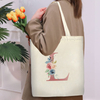 Initial Canvas Tote Bag with Zipper Pockets Personalized Gifts for Women Bridesmaids Teachers