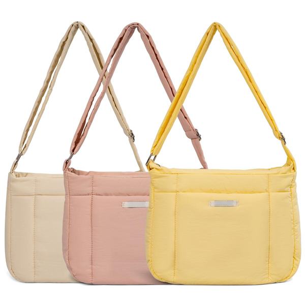 Custom Winter Puffer Cotton Bag Large Capacity Shoulder Bag Feather Down Big Tote Handbags
