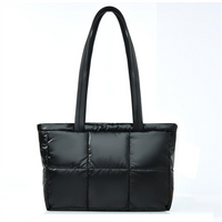 Wholesale OEM ODM Large Capacity Custom Logo Puffy Quilted Women Handbag Travel Weekender Shoulder Tote Puffer Bag for Ladies