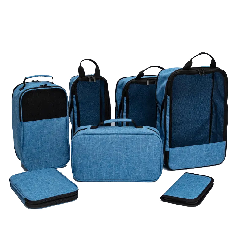 Multi-functional 7 piece travel packing cubes set