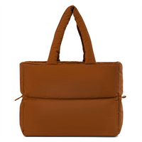 New Arrival Drawstring Quilted Tote Bag for Women Puffer Hobo Handbag Customized Brand Polyester Puffy Tote Bag