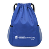 Custom Drawstring Backpack Bag with Logo Water Resistant String Bag with Water Bottle Mesh Pockets