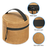 Round Canvas Makeup Bag Waterproof Waxed Canvas Makeup Cosmetic Bag Portable Pouch Bags Cosmetic
