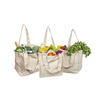 Custom Organic Cotton Canvas Eco-friendly Washable Multi-pocket Reusable Shopping Bags with Custom Logo