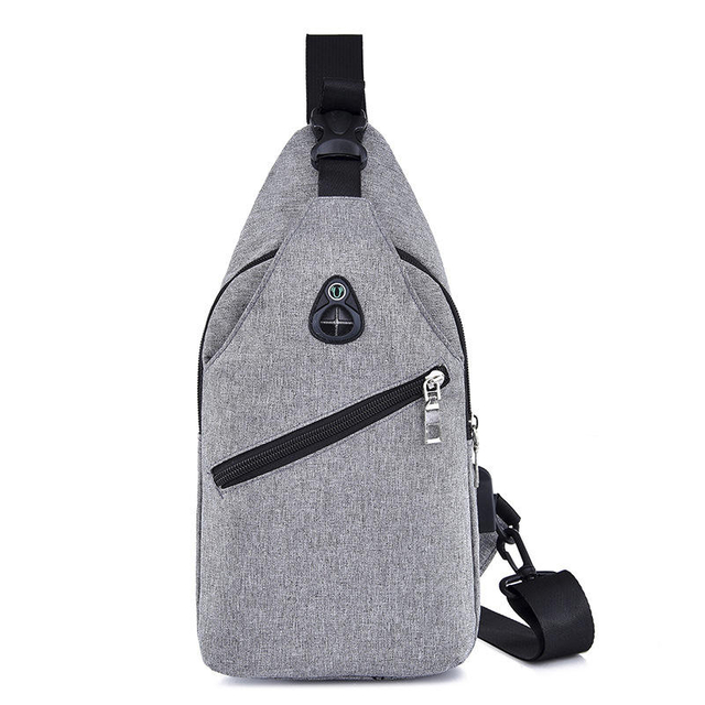 Custom casual outdoor chest bags mens travel messenger bag fashion chest bag with headphone plug