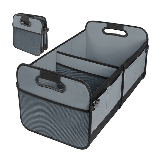 Durable heavy duty custom logo car bag organizer for shopping grocery camping foldable car trunk organizer bag in car