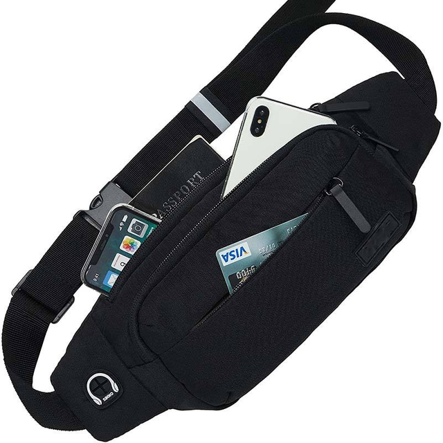 wholesale large walking outdoor sports waist bag custom waterproof nylon hiking travel fanny packs unisex crossbody bag