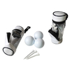 Barrel Cylinder Leather Golf Ball Tee Pouch with Transparent Window Detachable Zip Golf Valuables Pouch