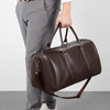 Wholesale Black Leather Travel Duffle Bag with Shoe Pouch Water Resistant Weekender Bag for Men