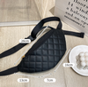 Women Fashion Bum Belt Bag Waist Bag Lightweight Quilted Embroidery PU Leather Travel Running Hiking Chest Bag