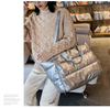 Winter Large Capacity Trendy Lightweight Travel Handbag Quilted Puffy Down Gym Bag
