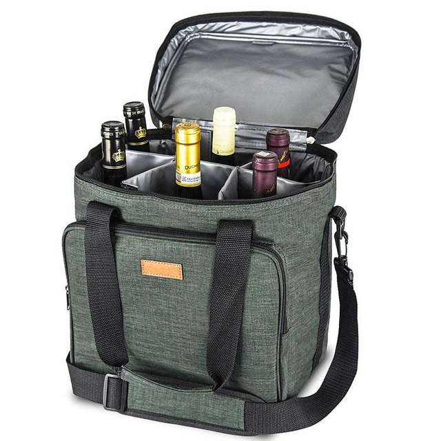 wine cooler 6 pack cooler bag waterproof insulated beer storage beach recyclable wine bottle organizer bags for man