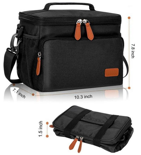 RPET 12 Cans Leakproof Travel Picnic Camping Thermal Cooler Bags Food Lunch Insulated Bag for Student School Office